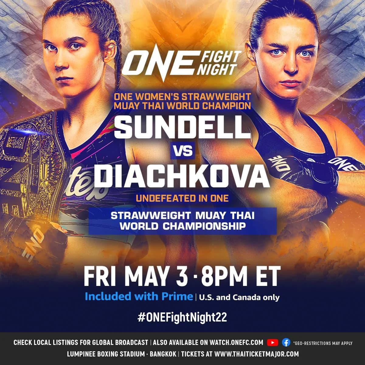 Event poster for ONE Fight Night 22